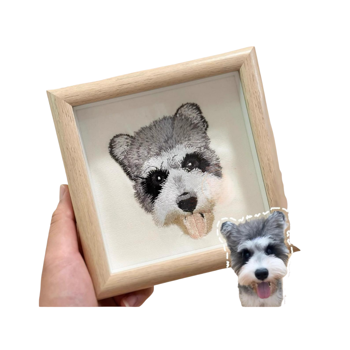Custom Embroidered Pet Portrait – Framed Handmade Keepsake Gift