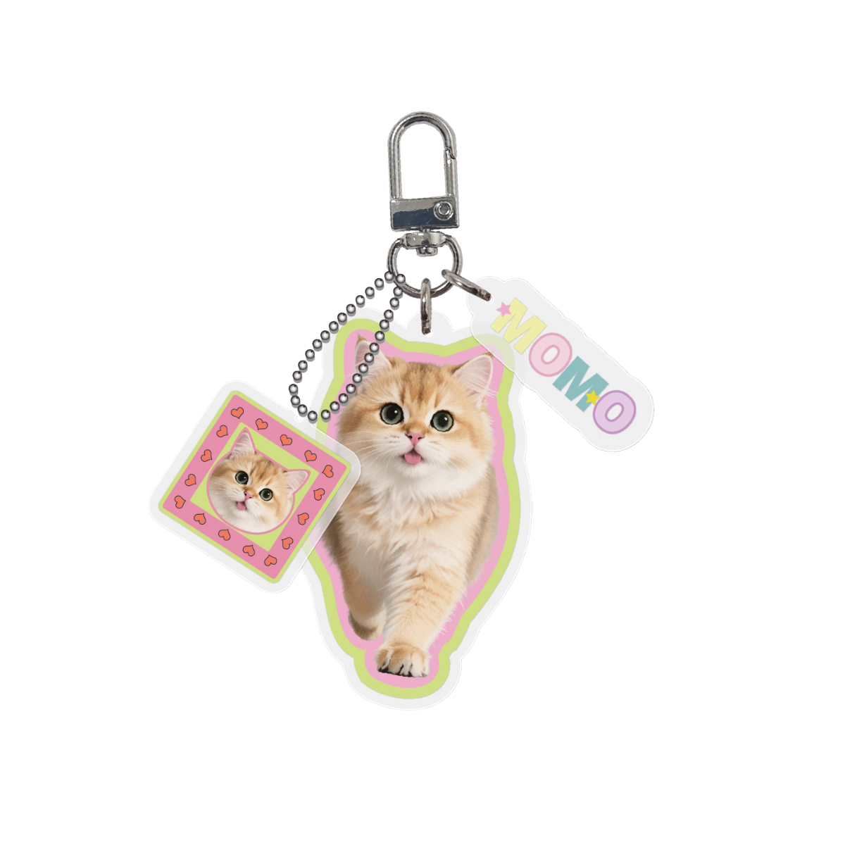 Custom Pet Keychain – Personalized Acrylic Bag Charm with Pet Photo & Name