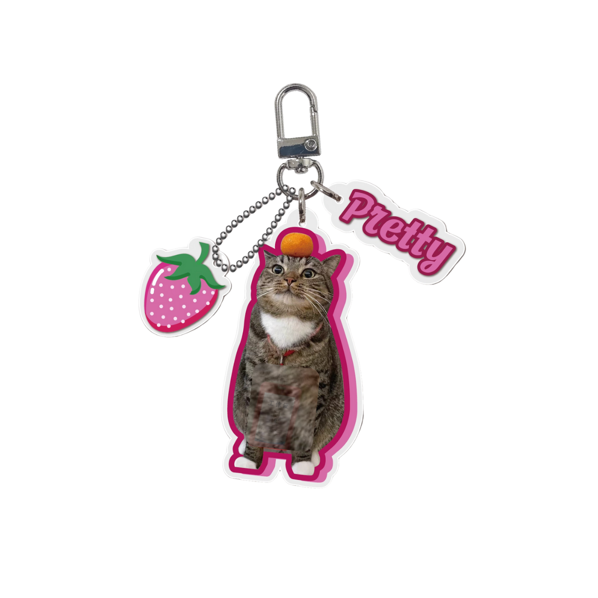 Custom Pet Keychain – Personalized Acrylic Bag Charm with Pet Photo & Name