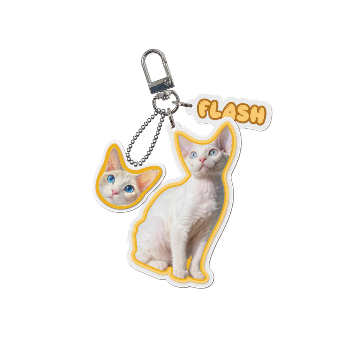 Custom Pet Keychain – Personalized Acrylic Bag Charm with Pet Photo & Name