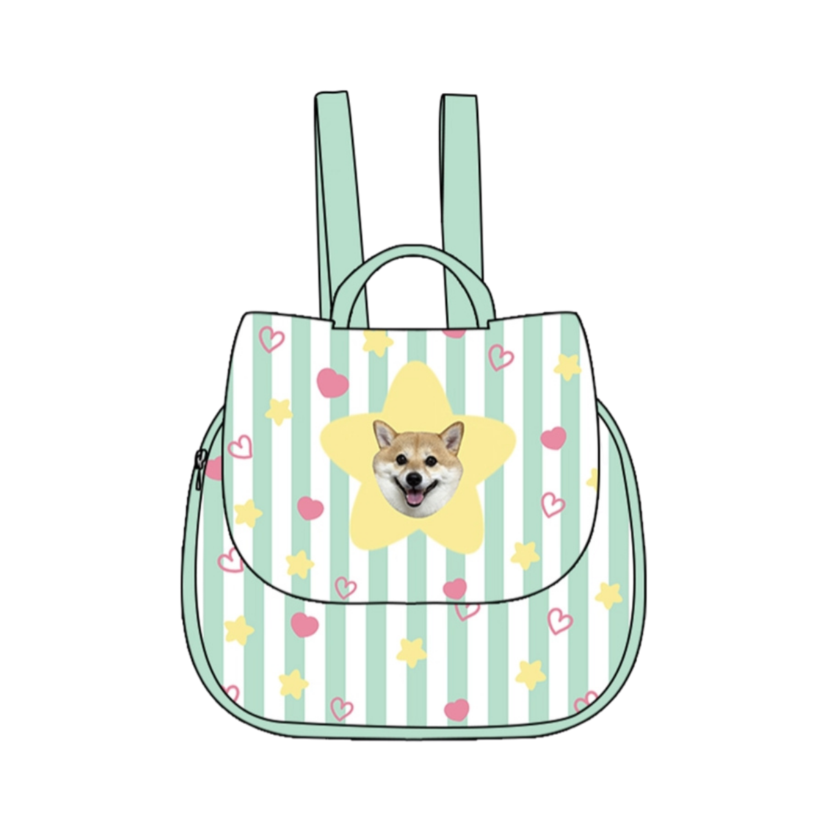 Custom Pet Face Backpack – Personalized Canvas Style for Dog & Cat Lovers