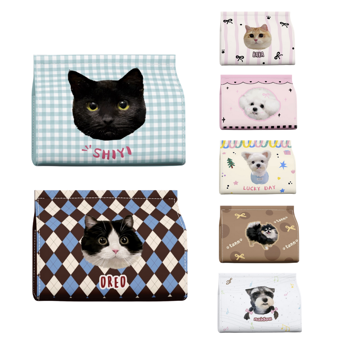 Custom Pet Tissue Box – Personalized Plush Holder with Your Pet’s Portrait