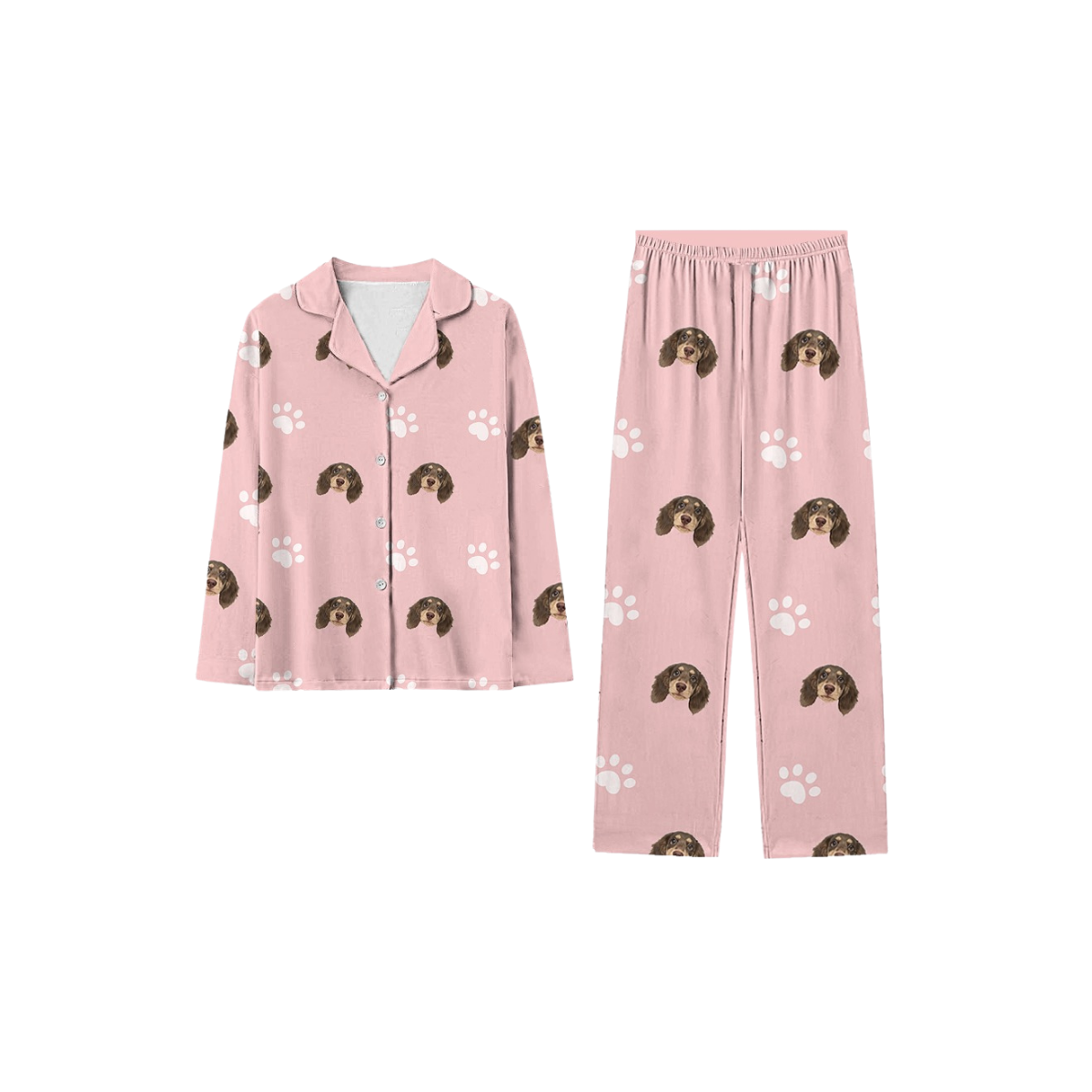 Custom Pet Face Pajamas for Adults – Personalized Sleepwear Gift