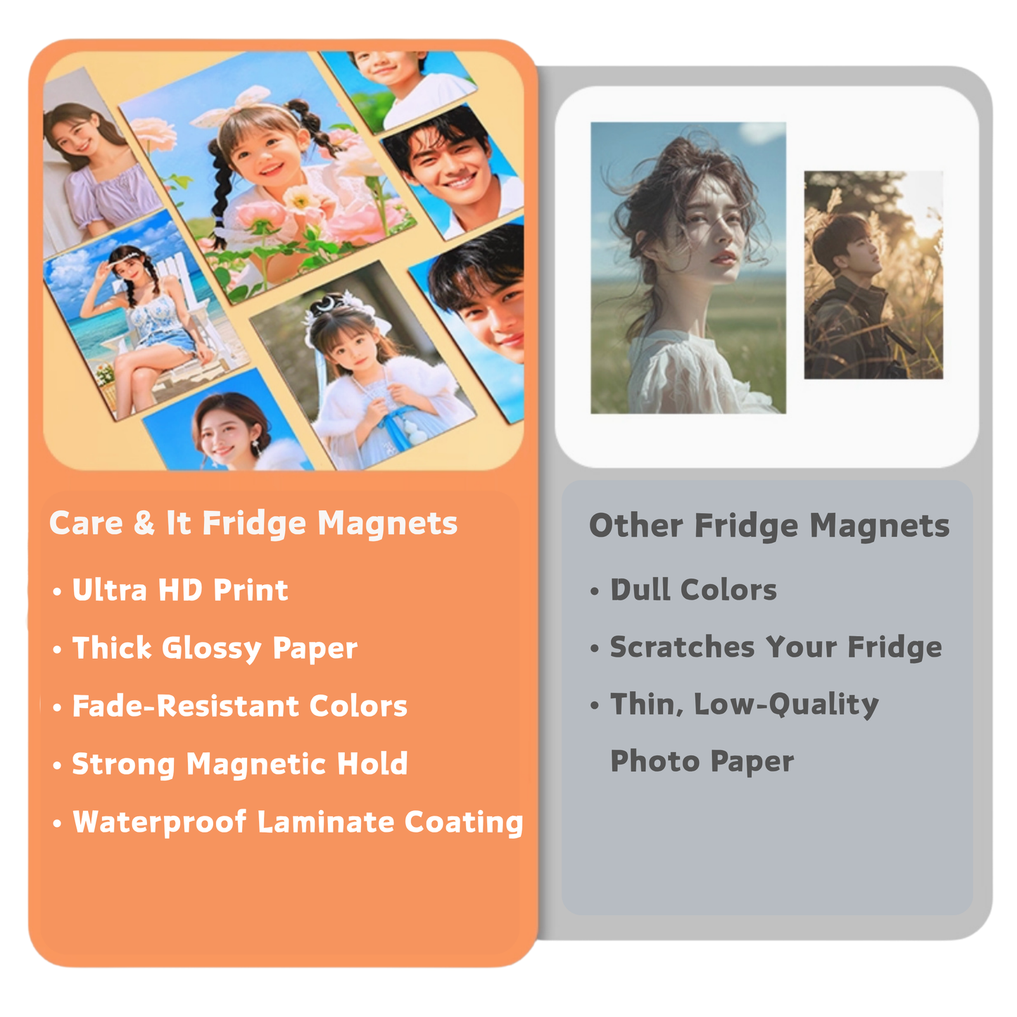 Custom Photo Fridge Magnets – High-Definition, Waterproof & Scratch-Resistant