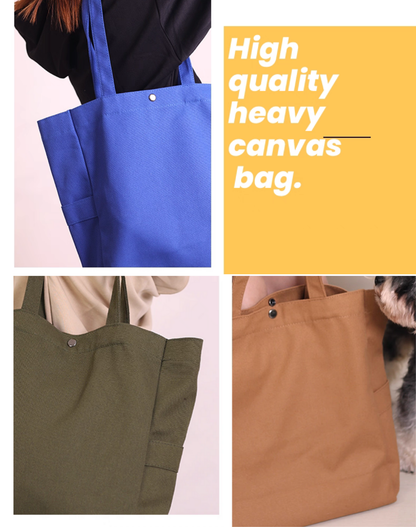 Custom Pet Canvas Tote – Large Shoulder Bag with Your Pet’s Photo & Name