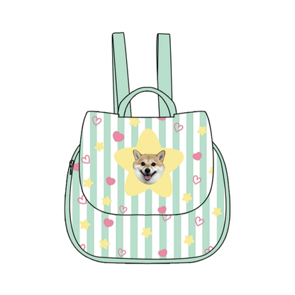 Custom Pet Face Backpack – Personalized Canvas Style for Dog & Cat Lovers