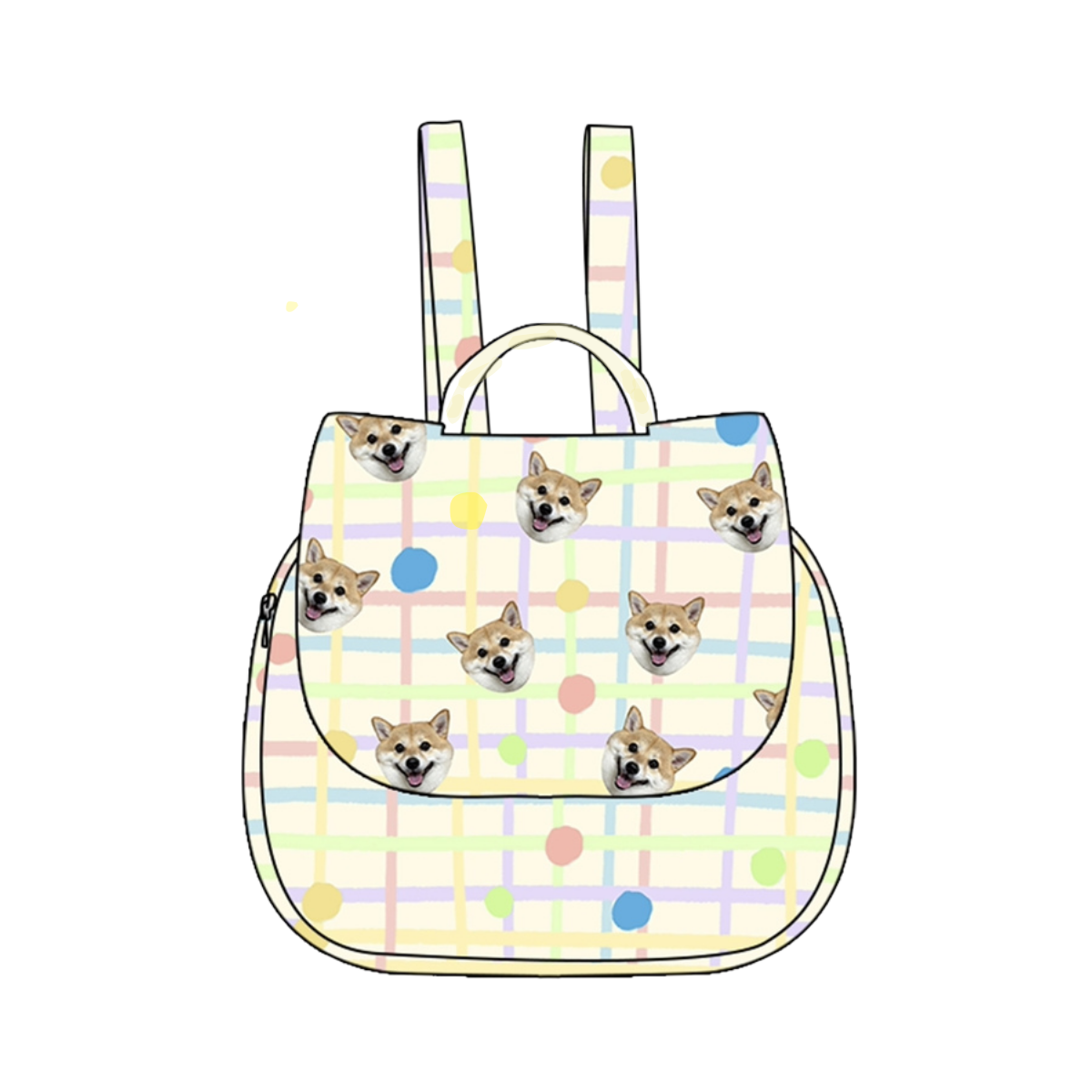 Custom Pet Face Backpack – Personalized Canvas Style for Dog & Cat Lovers