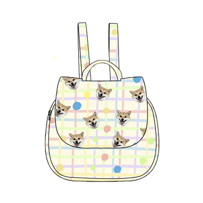 Custom Pet Face Backpack – Personalized Canvas Style for Dog & Cat Lovers