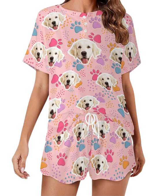 Custom Pet Pajamas – Personalized Cat & Dog Face Sleepwear for Adults